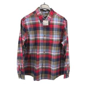NEW Eddie Bauer Flannel Shirt Mens XL Button Down Red Plaid‎ Pocket Lumberjack